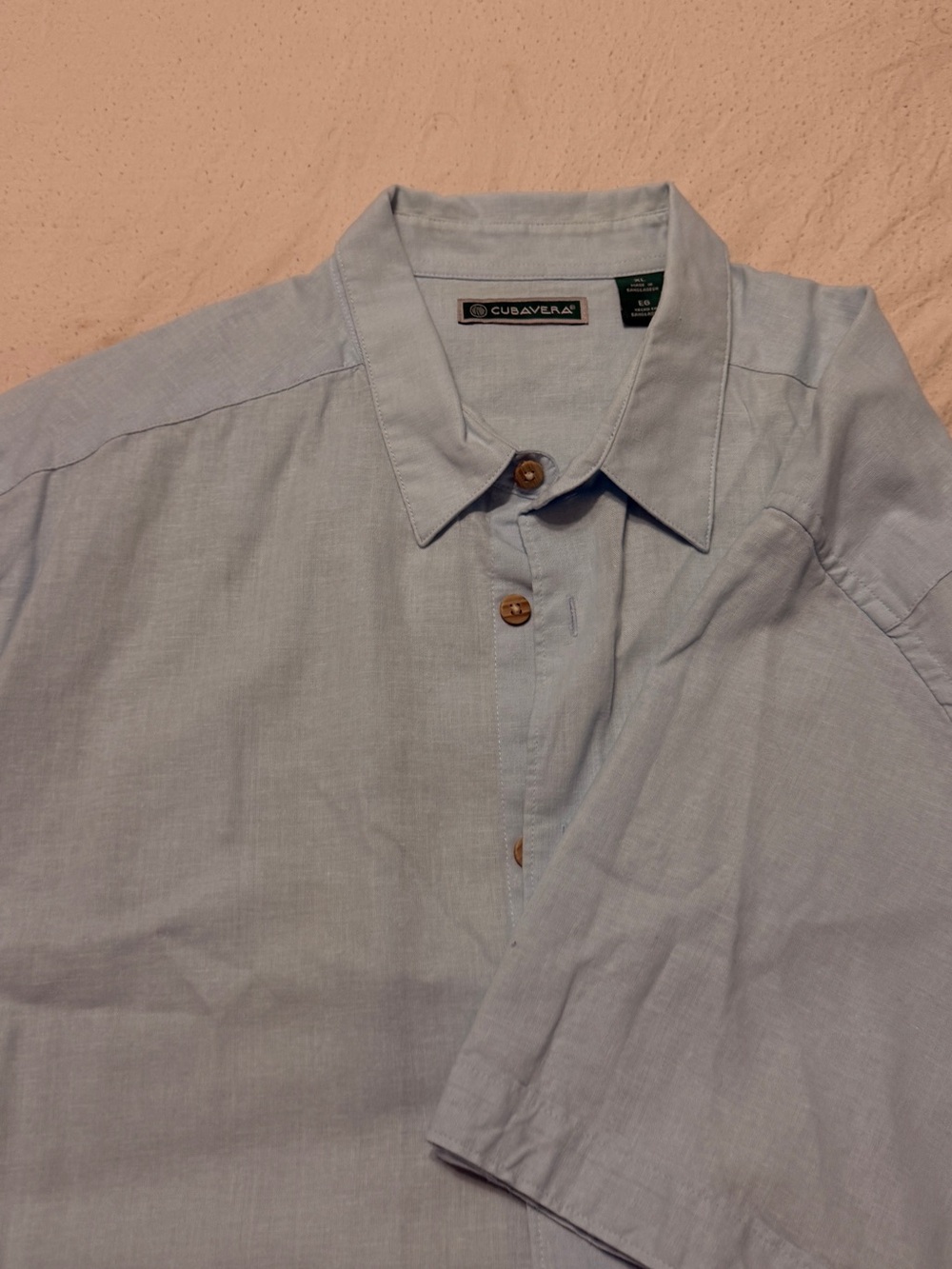 Cubavera Pale Blue Short-Sleeve Button-Down Shirt